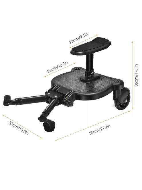 Vihir Kiddy Board TB01 univerzális babakocsi fellépő üléssel 2-6 éves korig