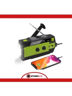   Efluky Solar Radio AM/FM/NOAA (MMM) forgattyús rádió hordozható USB újratölthető vészhelyzeti rádió 4000 mAh-s tápegységgel, LED zseblámpával, SOS riasztóval és olvasólámpával kempingezéshez, túléléshez, ut