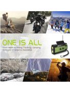 Efluky Solar Radio AM/FM/NOAA forgattyús rádió hordozható USB újratölthető vészhelyzeti rádió 4000 mAh-s tápegységgel, LED zseblámpával, SOS riasztóval és olvasólámpával kempingezéshez, túléléshez, ut