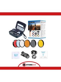   Apexel 52 mm-es szűrőlencse készlet (graduált szűrőlencse-piros narancssárga kék, CPL, ND32, csillag objektív-6 pont) Canon Nikon Sony Olympus okostelefonos fényképezőgéphez