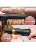 SUNMAY 2 az 1-ben vezeték nélküli hajvasaló és hajsütővas, vezeték nélküli, hordozható USB újratölthető hajvasaló, mini lapos vasaló hajsütővas kerámia lappal – 3 hőmérsékleti fokozat, 4800 mAh-s akku