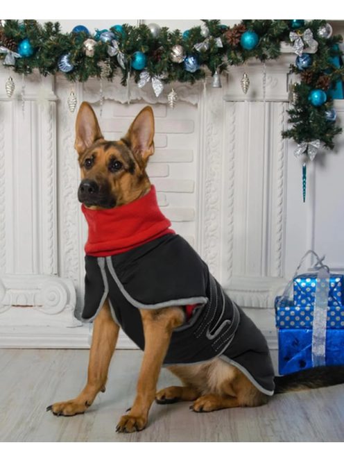 Kutyakabát őszi/téli, vízálló, fényvisszaverő csíkokkal