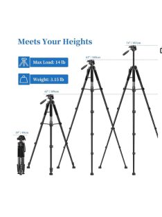   JOILCAN fényképezőgép-állvány Canon Nikonhoz, 74 hüvelykes könnyű DSLR-állvány levehető fejjel és univerzális telefontartóval, megerősített alumínium magas állvány a Vlog élő közvetítéséhez (narancssá