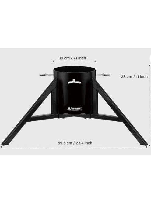 Ree Nest karácsonyfaállvány, alapfatartó, modern kialakítású, 8,5 méteres valódi fák acélistálló, karácsonyfa díszítéshez geometriai (közepes, fekete)