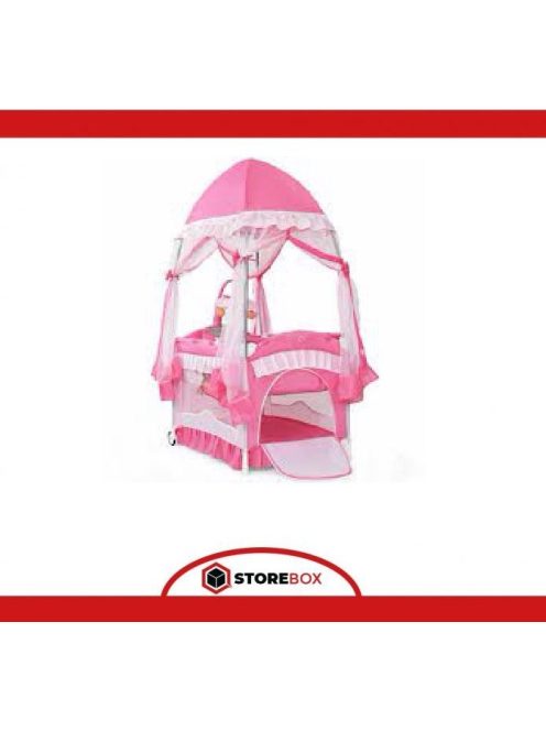 Portable Baby Playpen Crib Cradle With Carring Bag-Pink 