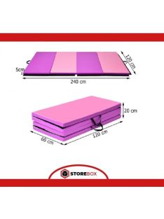   Costway Weichbodenmatte 240 x 120 x 5 cm Yogamatte mit Klettverschluss &2 Tragegriffe Rosa